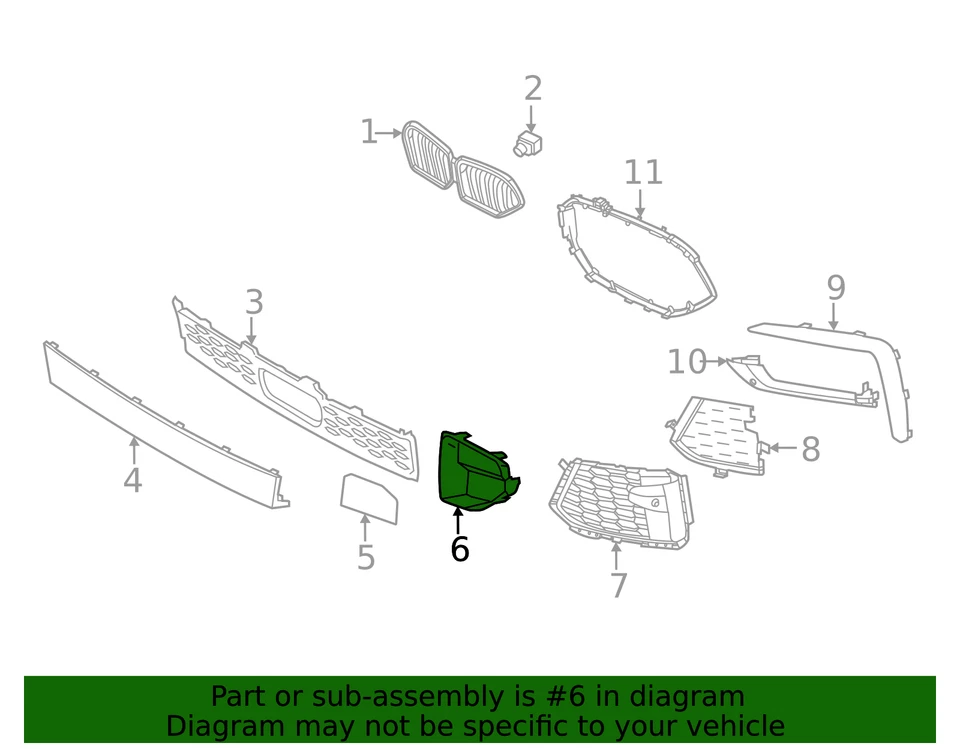 Cubierta de rejilla genuina BMW 51-11-8-092-501 Foto 2 de 2