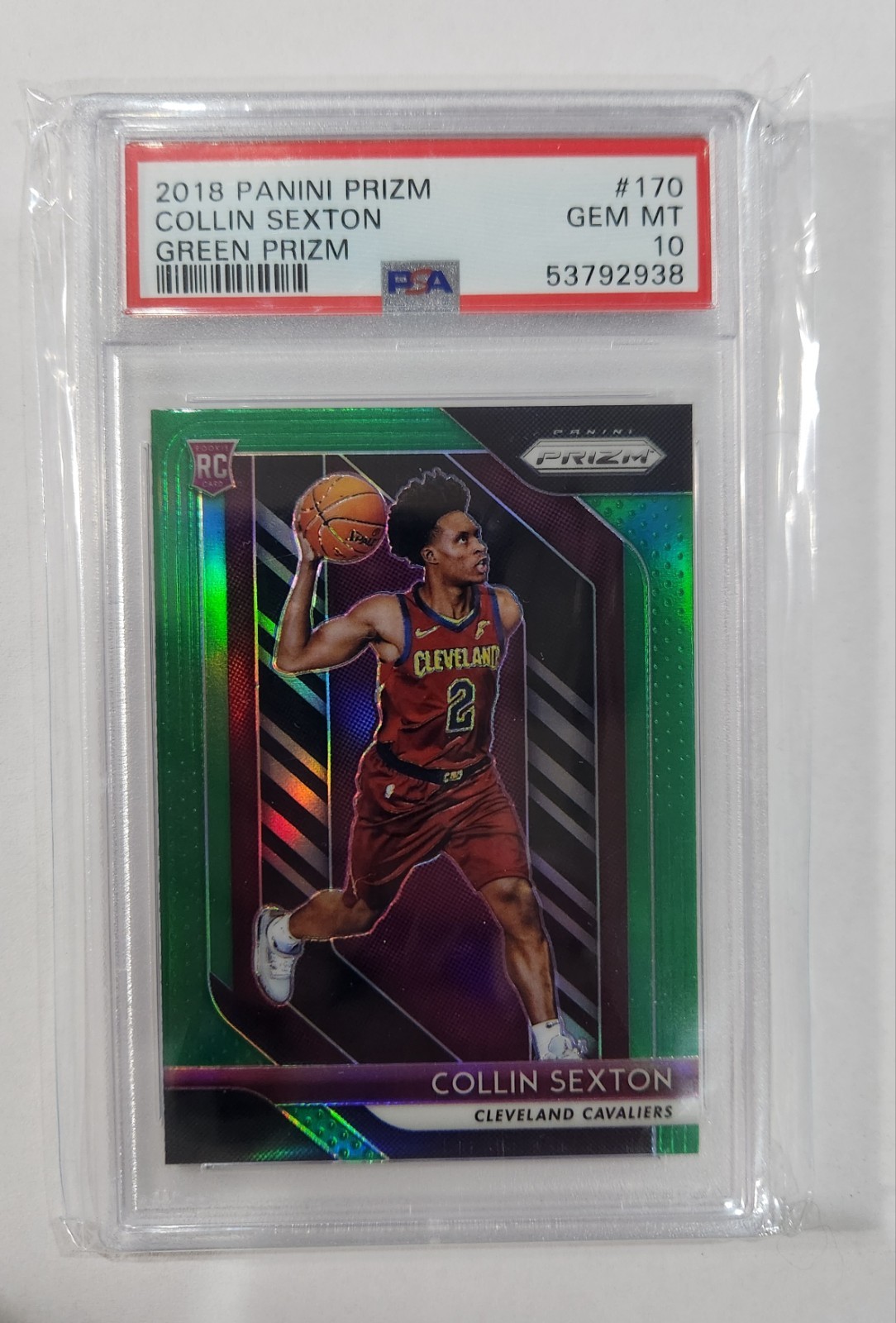 2018 Panini Prizm Collin Sexton Rookie RC Green Prizm #170 PSA 10 GEM MT
