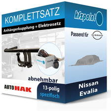 Für Nissan Evalia 10- AUTO HAK Anhängerkupplung abnehmbar + 13polig E-Satz AHK