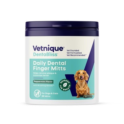 Dentabliss Dog Dental Finger Mitts, Vet-Formulated Plaque and Breath Control,...