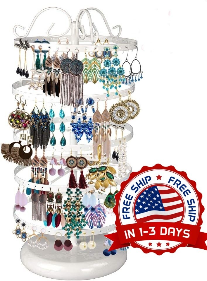 Organizador giratorio de metal para pendientes niveles 220