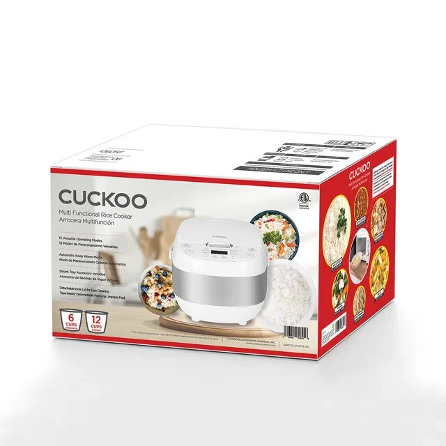 Cuckoo 12-Cup (Cooked) Rice Cooker, 10 Menu Options, Nonstick Inner Pot,CR-0605F