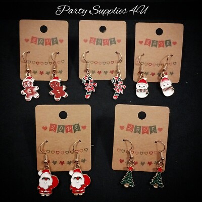Weihnachts Ohrringe/Schmuck/Lebkuchen/Weihnachtsmann/Schneemann/Baum/Zuckerstange/Abendbox/Geschenk