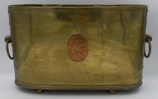 Vtg. Brass Double Wine Chiller Lion Hallmark