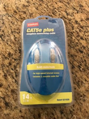 STAPLES CAT5e Plus Snagless Network Cable 14Ft. Item# 631020