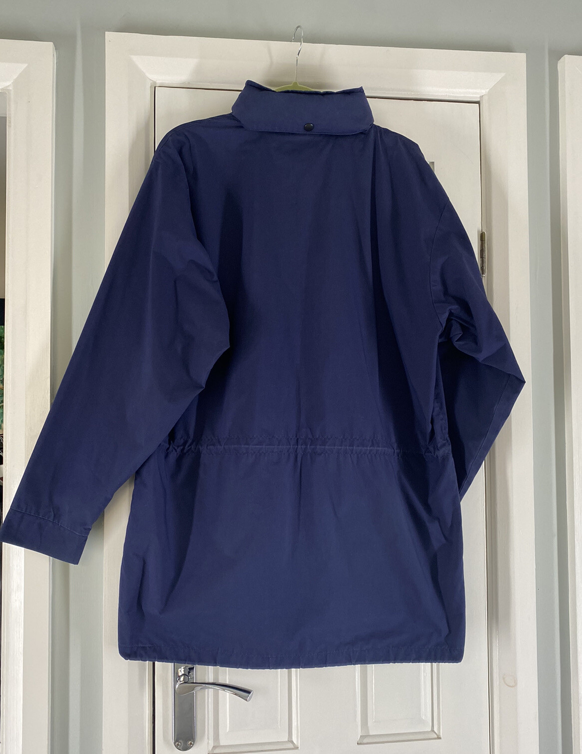 Rohan Jacket Mens UK M/L Blue Pampas Fold Away Hood Rain Coat Outdoors