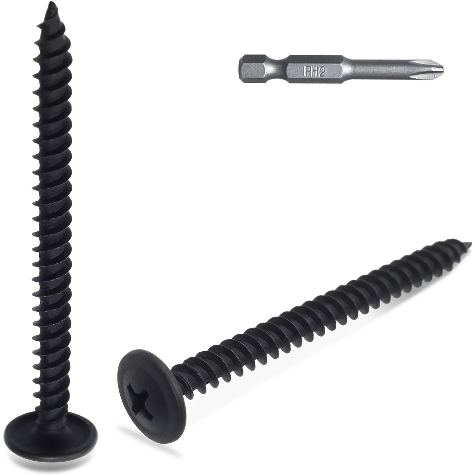 70pcs 2-Inch Black Phillips Truss Head Wood Screws for Secure Fastening
