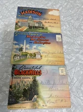 Vtg Lot assorted USA SOUVENIR POSTCARD FOLDERS/ALBUMS 1930s/40s. Black Hills +