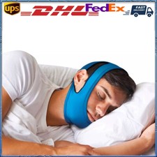 2Pack Anti Snore Chin Strap Sleep Apnea Support Stop Snoring Belt Solution Blue