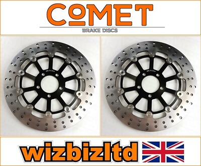 Kawasaki ZX-6R Ninja (ZX 600) 1998-2001 [Pair Comet Front Black RF Brake Discs]