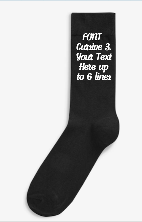 SAOLA Personalised custom Black Socks great gift for wedding birthday graduation any