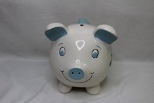 8 in Baby boy Piggy Bank with Choo Choo on Sides, SO CUTE