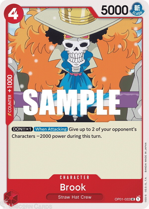 OP01-022 Brook Uncommon English One Piece TCG Card