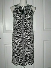 NWT MICHAEL Michael Kors Animal Print Sleeveless Jersey Dress, Black, Sz XS
