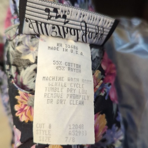 Vintage All That Jazz Floral Maxi Aline Dress 3/4 Sleeves Scoop Neckline 7/8 - Picture 11 of 18