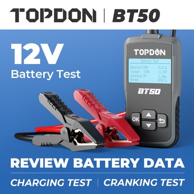 TOPDON BT50 Auto Batterietester Digital PKW OBD KFZ Diagnosegerät Akku Testgerät
