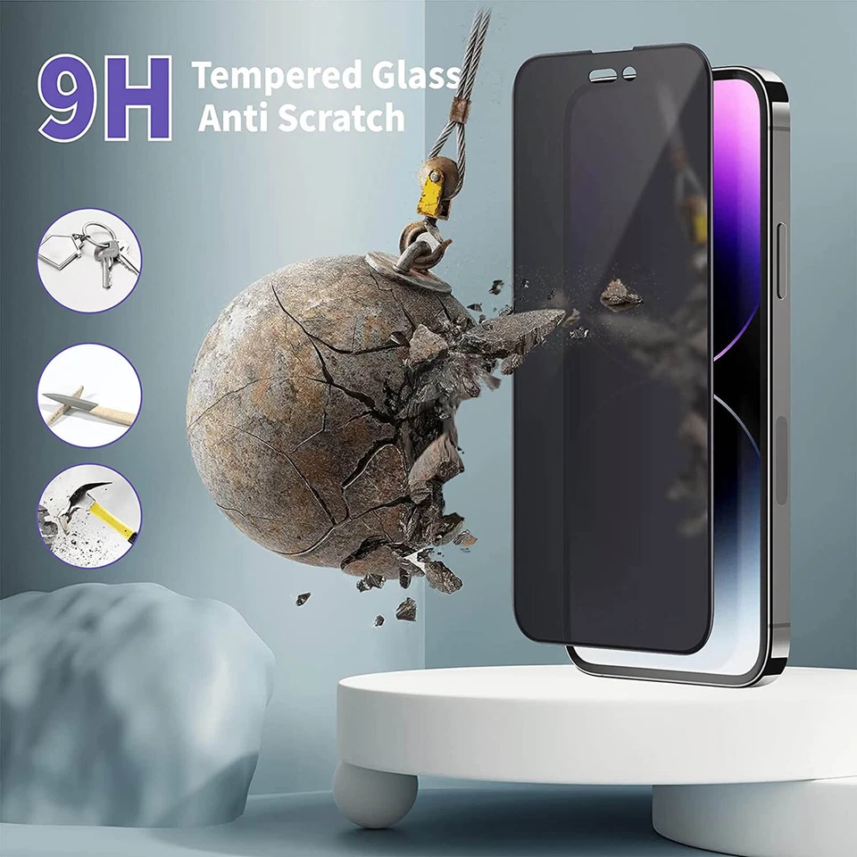 Privacy Tempered Glass for iPhone 17 16 15 14 13 12 11 Pro Max Screen Protector - Image 4 of 4