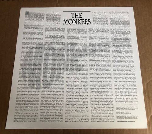 The Monkees Limited Edition Orange Colored Vinyl LP With Insert Sundazed 5045 - Picture 7 of 9