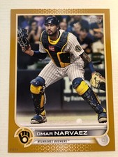 2022 Topps Series 1 Jumbo 5x7 01/10 Gold Omar Narvaez Brewers 139