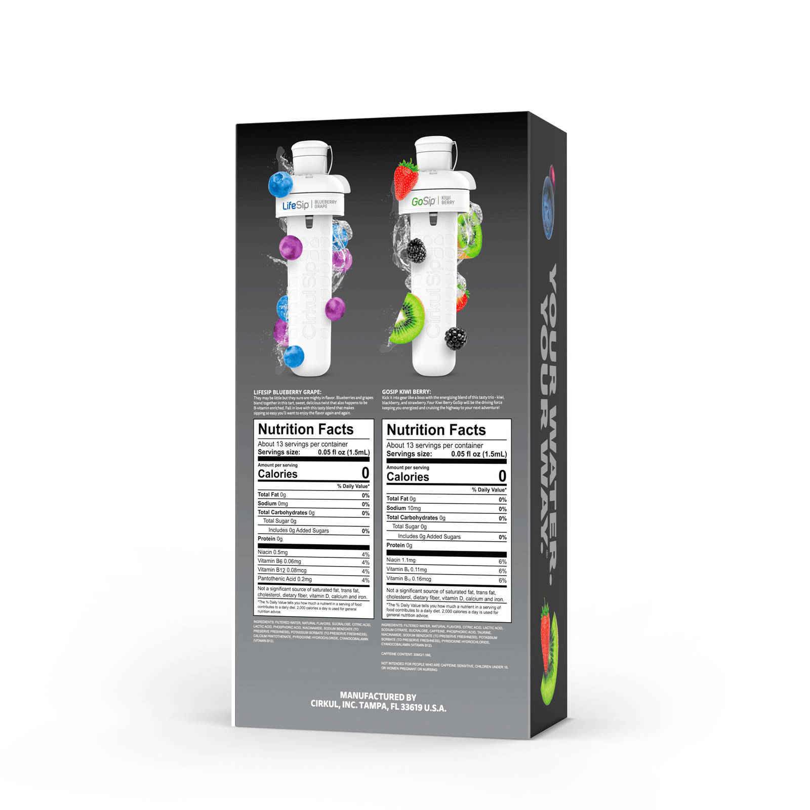 Cirkul 32oz Matte Black Stainless Steel Water Bottle Starter Kit with