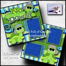 NO SLOWING ME DOWN  2 premade scrapbook pages paper piecing baby CHERRY 0066