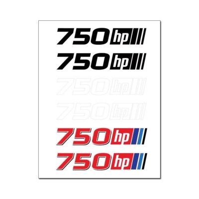 750 Horsepower 6 Vinyl Graphic Car Stickers Sheet