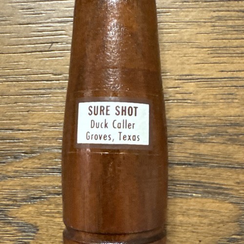 Vintage NOS SURE SHOT DOUBLE REED DUCK CALL WITH BOX MIB Groves Texas - Picture 3 of 15