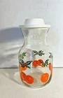 Vintage Orange Juice Carafe Pitcher Anchor Hocking 1980's with Lid