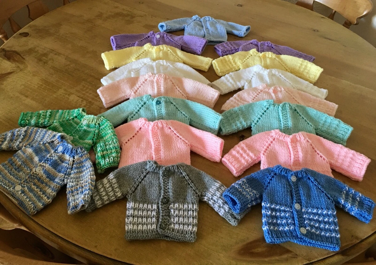 Hand knitted baby shop cardigans ebay