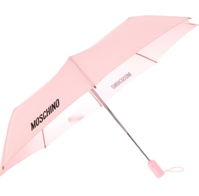 MOSCHINO Open close Automatic Umbrella 8065 Pink 90cm Canopy w/elastic  Handle UK