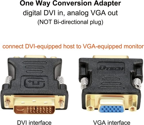 Stylish Black DVI Male to VGA Female Adapter - Secure Connection for Monitors - Picture 7 of 9