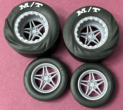 1/24 Scale: 17/15-inch  Weld S81  Wheels W/Wrinkled Drag Slicks; Resin, 3D