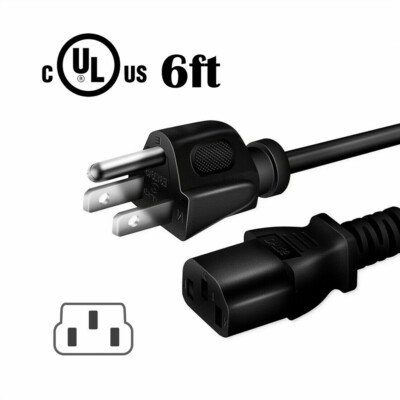 6FT AC Power Cord for VANKYO Performance V630 V620 V600 Native 1080P Projector