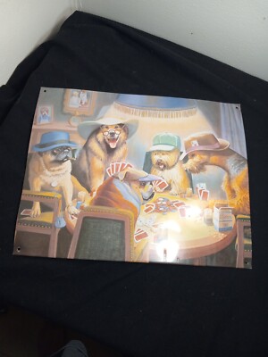 Bryan Moon Print The Card Players Dogs Metal Sign Man Cave /112