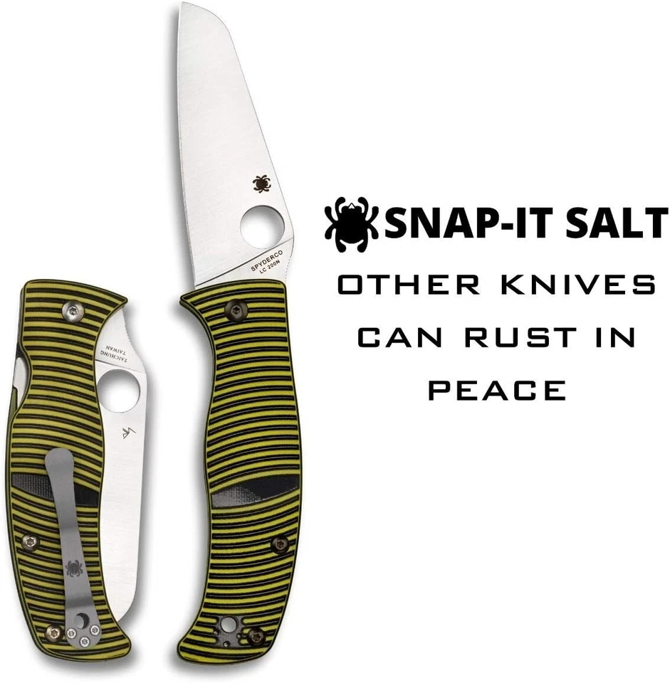 Navaja de Bolsillo Plegable Spyderco Caribbean G-10 Negra/Amarilla Pie de Oveja Lisa 3.7" Foto 2 de 4