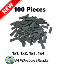 **NEW** 100x LEGO Dark Bluish Gray Tiles 1x1, 1x2, 1x3, 1x4 Bulk Mix Lot - 3069b