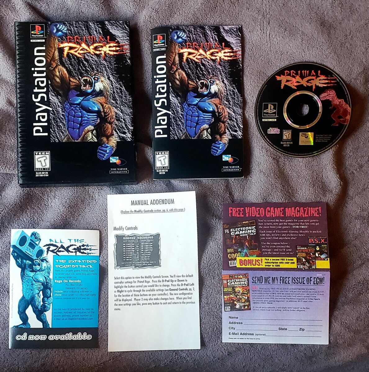 Primal Rage PlayStation 1 / PS1 OG 1994 Long Box Complete Primal Rage PlayStation 1 / PS1 OG 1994 Long Box Complete