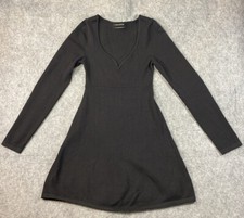 Urban Outfitters Dress Small Black Knit Stretch Mini Long Sleeve