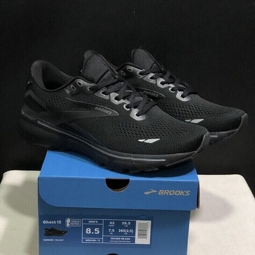 NUEVO Brooks Ghost 15 Unisex Zapatos para Correr Negros/Plateados Acolchados Tenis para Carretera - Imagen 29 de 29