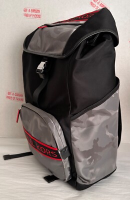 Michael Kors Kent Sport Grey Multi Camouflage Nylon Flap  display picture 2