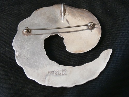 Vintage Sterling Silver Mexico Horn Pin/ Brooch Pendant. Make Offer! #g24 - Picture 3 of 9