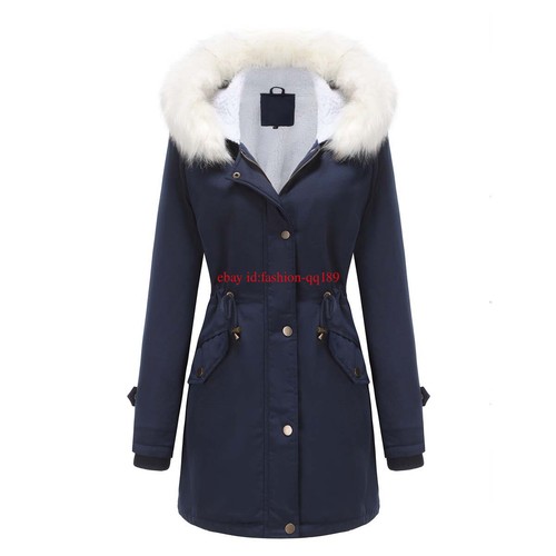 Neu Damen WinterJacke Mantel Kapuze Jacke Steppjacke Kunstfell Warme Winterjacke - Bild 19 von 28