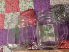 Bud Light Lime {LOT of 2} Lime-a-Rita Mason Jar Mugs ~ Anheuser-Busch Ltd Promo