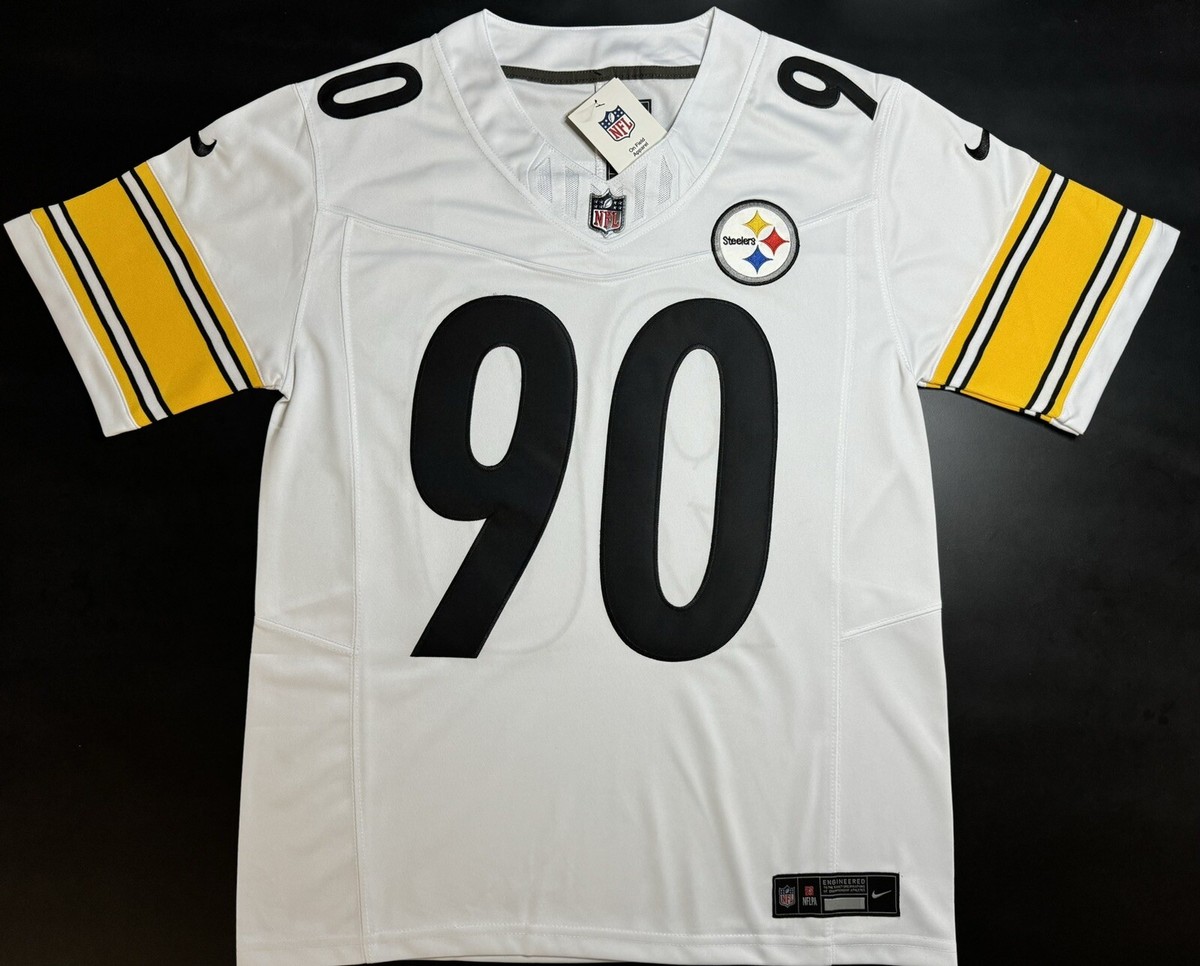 XL TJ Watt #90 Vapor FUSE Jersey White Elite Quality Pittsburgh