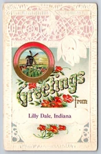 Greetings from Lilly Dale Indiana IN Tell City 1912 Postcard