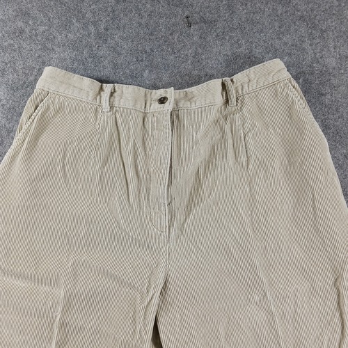 Pantalones LL Bean para mujer talla 16 beige pana bolsillos algodón elástico - Imagen 3 de 10