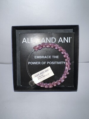 NEW/NWT Alex and Ani Boulder Iris Purple Beaded Silver Bracelet