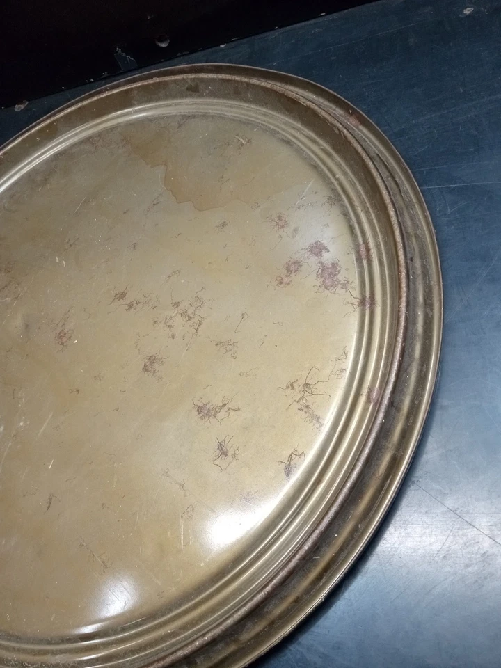 Metal Round Steel Tray Wall Serving Platter 22" OD Crafting Decorative  - Image 2 of 4