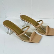 Fashion Nova High Heeled Sandals Womens Size 9 Transparent Clear