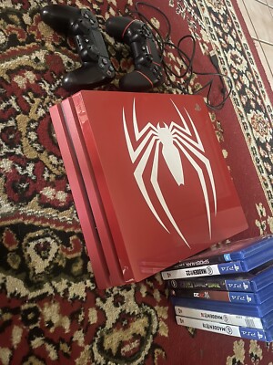Sony PlayStation 4 Pro Limited Edition Marvel's Spider Man 1TB Red Console 